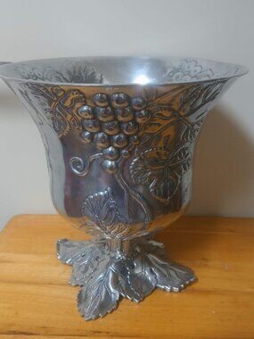 Arthur Court 2002 Signed Elena Court Grape Collection Silver Champagne Bucket